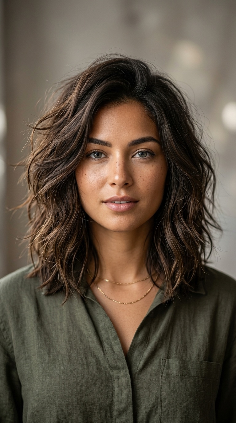 Messy Layered Lob (Long Bob)