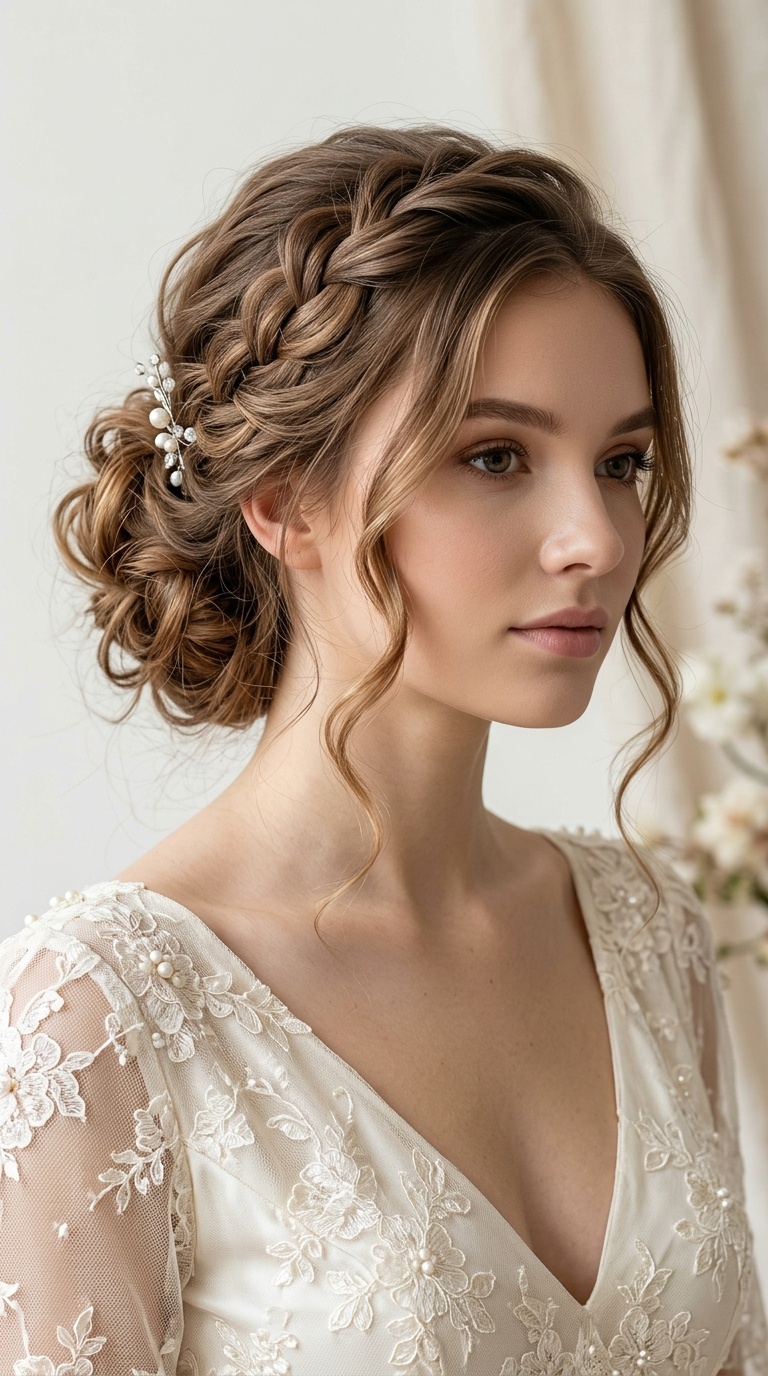 Messy Low Bun with Tendrils