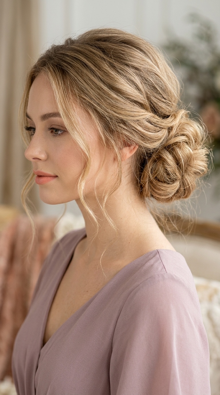 Messy Low Bun with Texturizing Spray