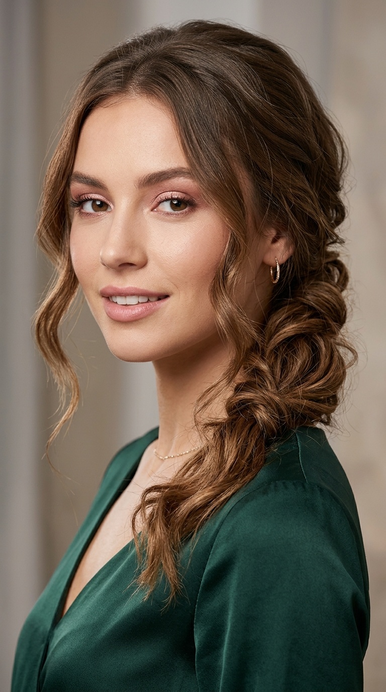 Messy Low Knot with Tendrils