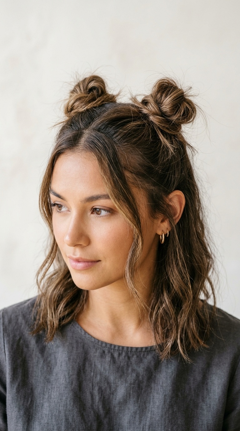 Messy Mini Space Buns