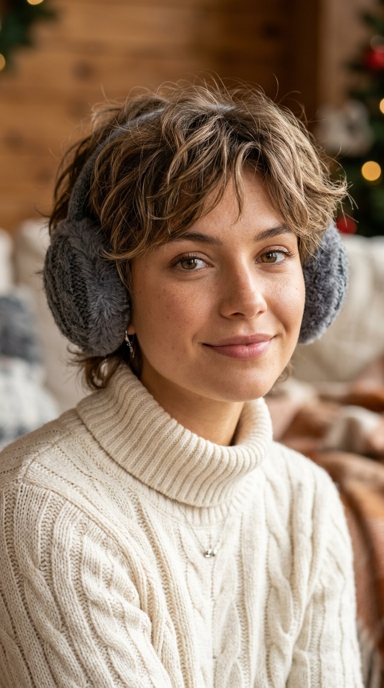 Messy Pixie with Ear Muffs