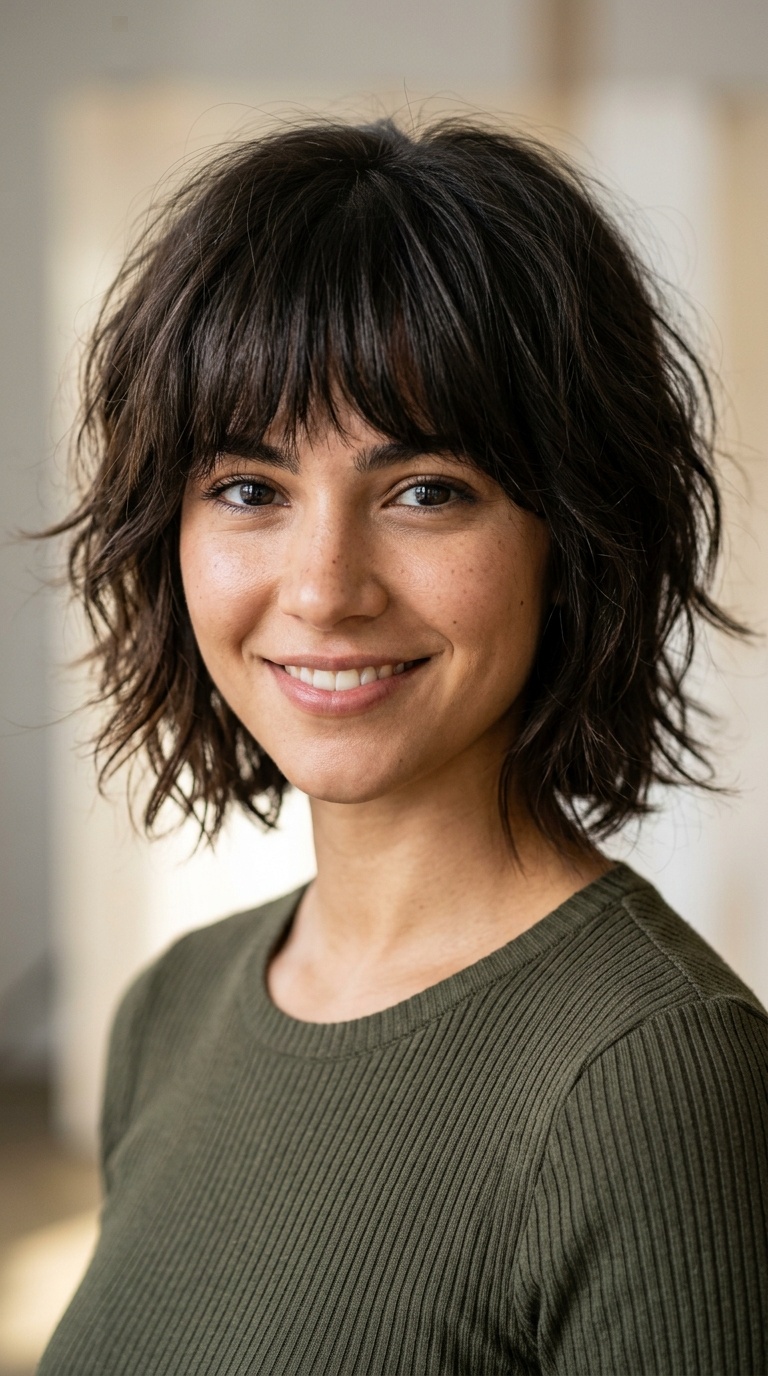 Messy Shag with Bangs