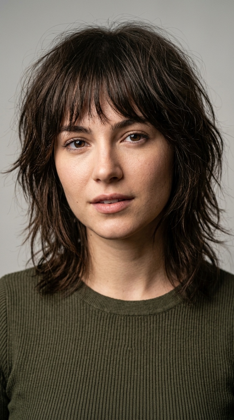 Messy Shag with Fringe
