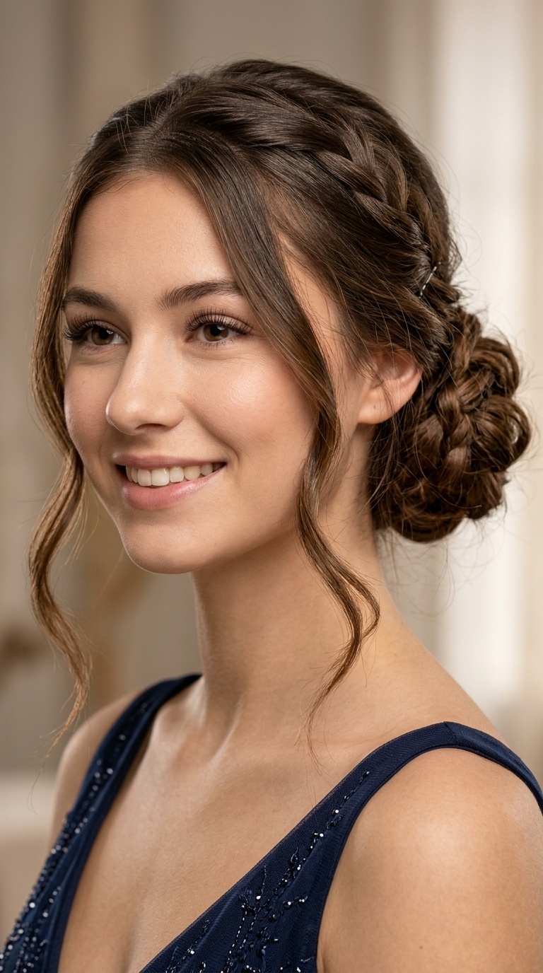 Messy Side Bun with Tendrils