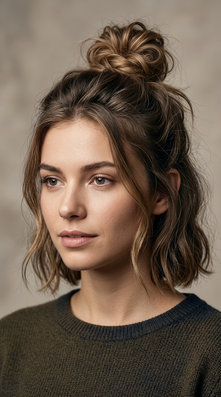Messy Textured Half-Bun
