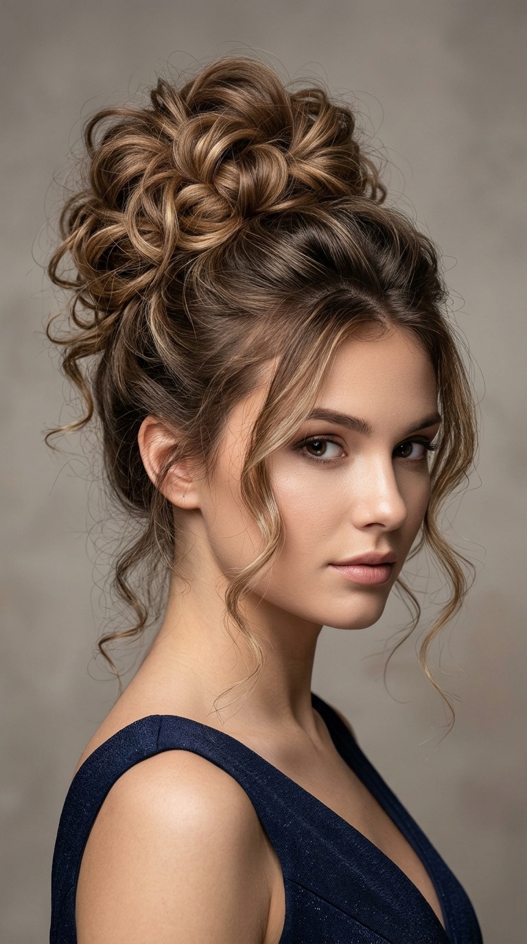 Messy Textured High Updo