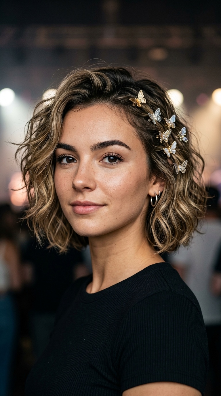 Messy Waves with Butterfly Clips