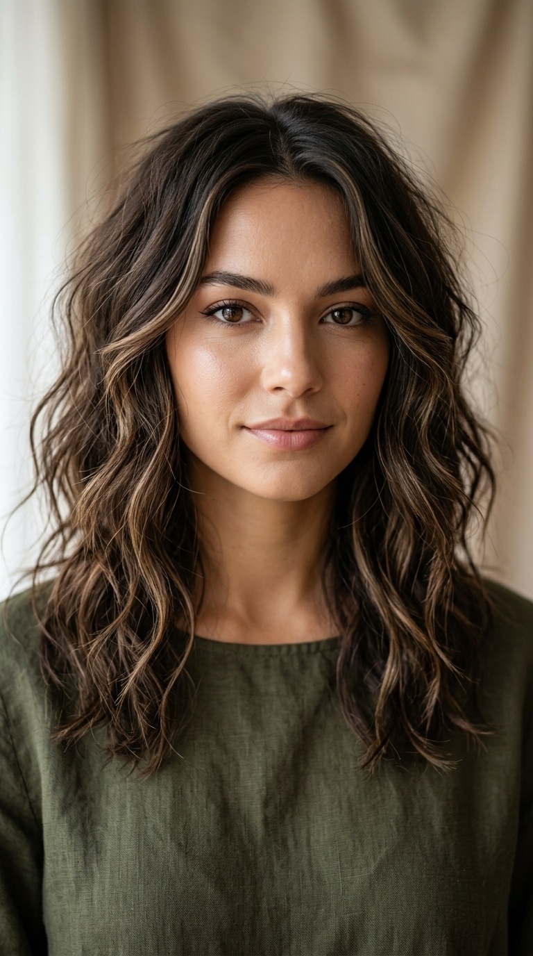 Messy Waves with Face-Framing Pieces