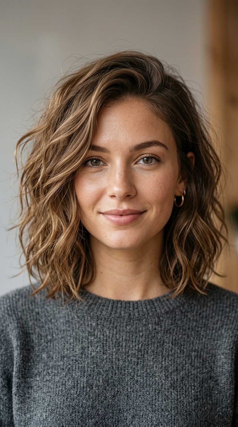 Messy Wavy Lob
