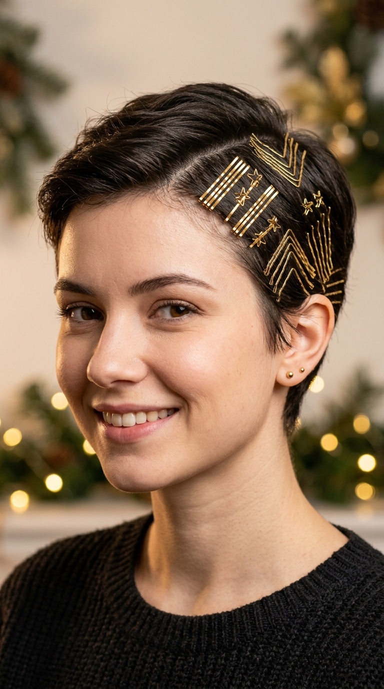 Metallic Bobby Pin Art