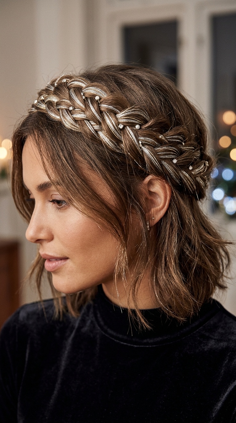 Metallic Braided Crown
