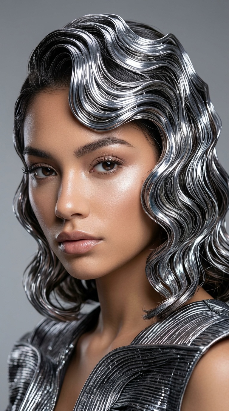 Metallic Molten Foil Waves