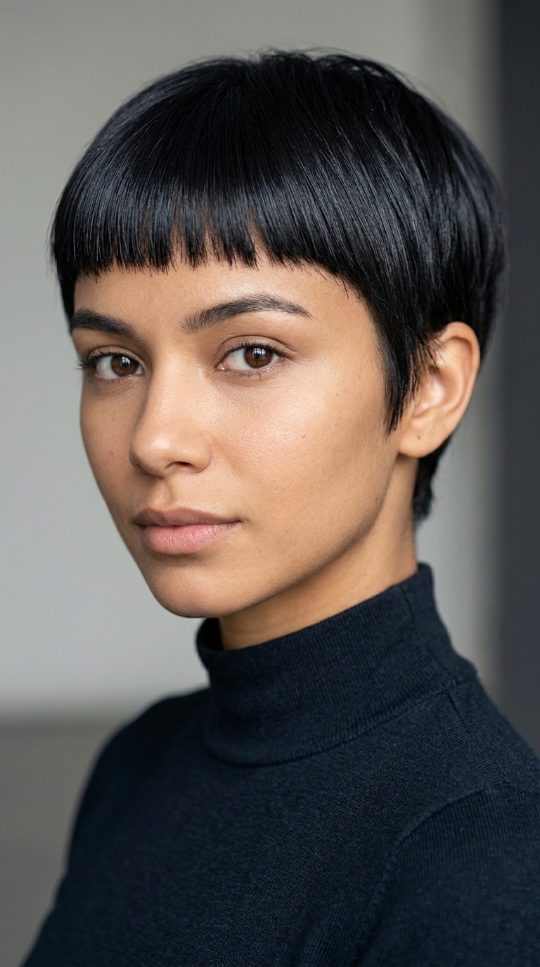 Micro Bangs with Sleek Pixie