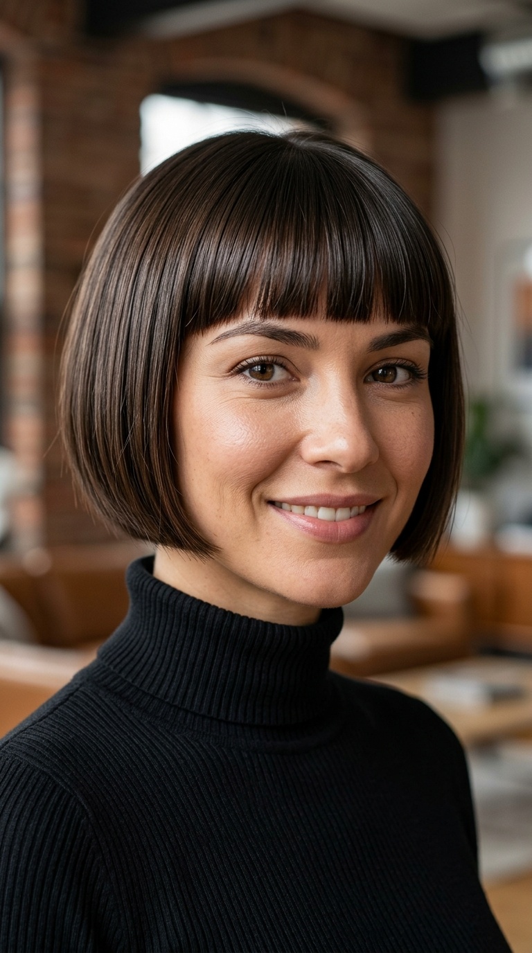 Micro-Bob with Straight Bangs