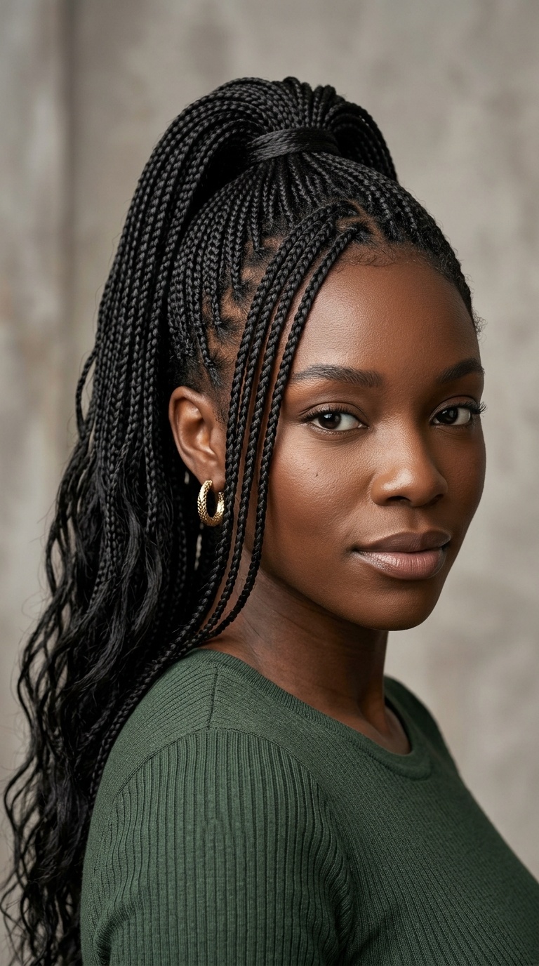 Micro Braid Ponytail