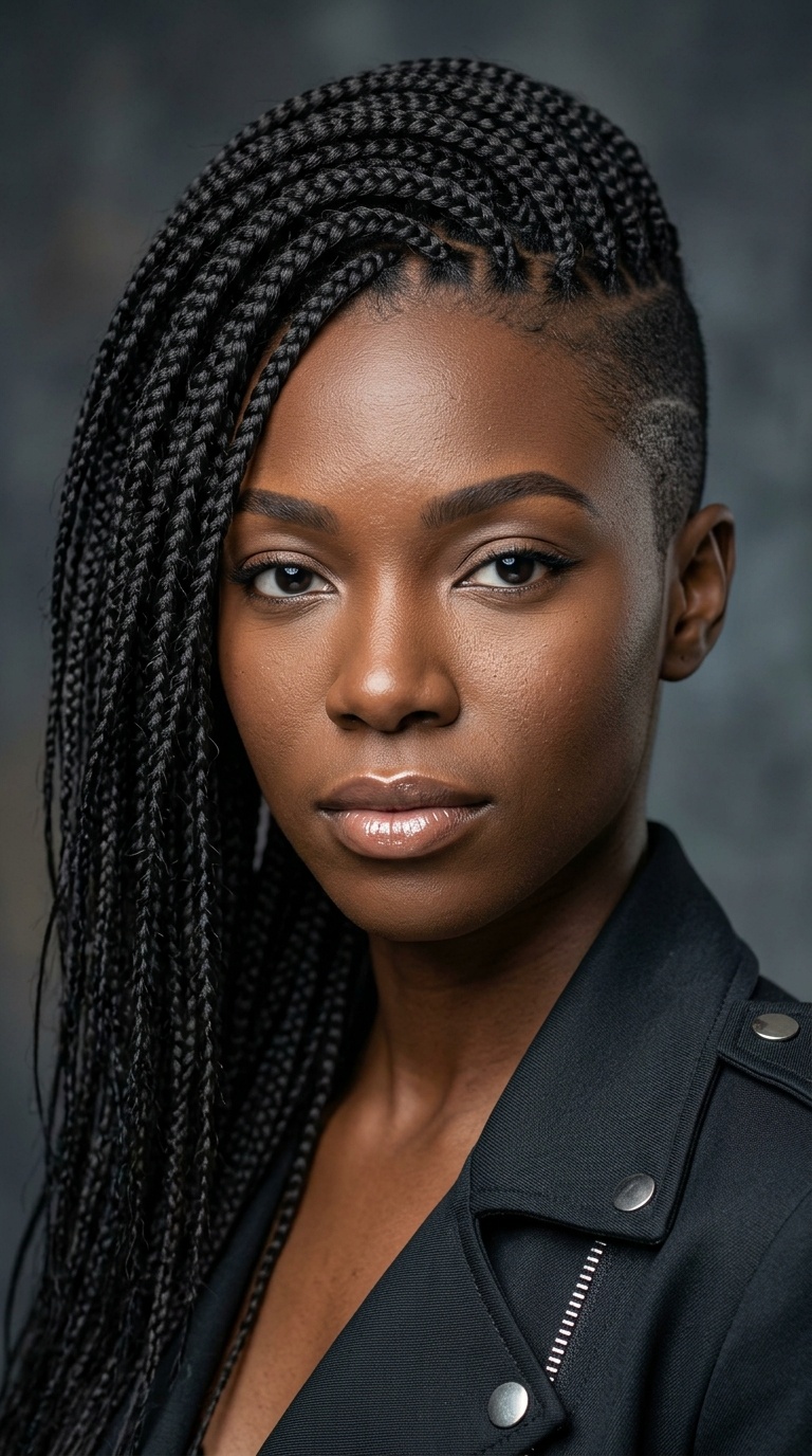 Micro-Braid Side-Swept Mohawk