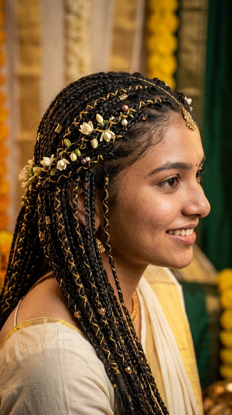 Micro-Braid with Gold Thread