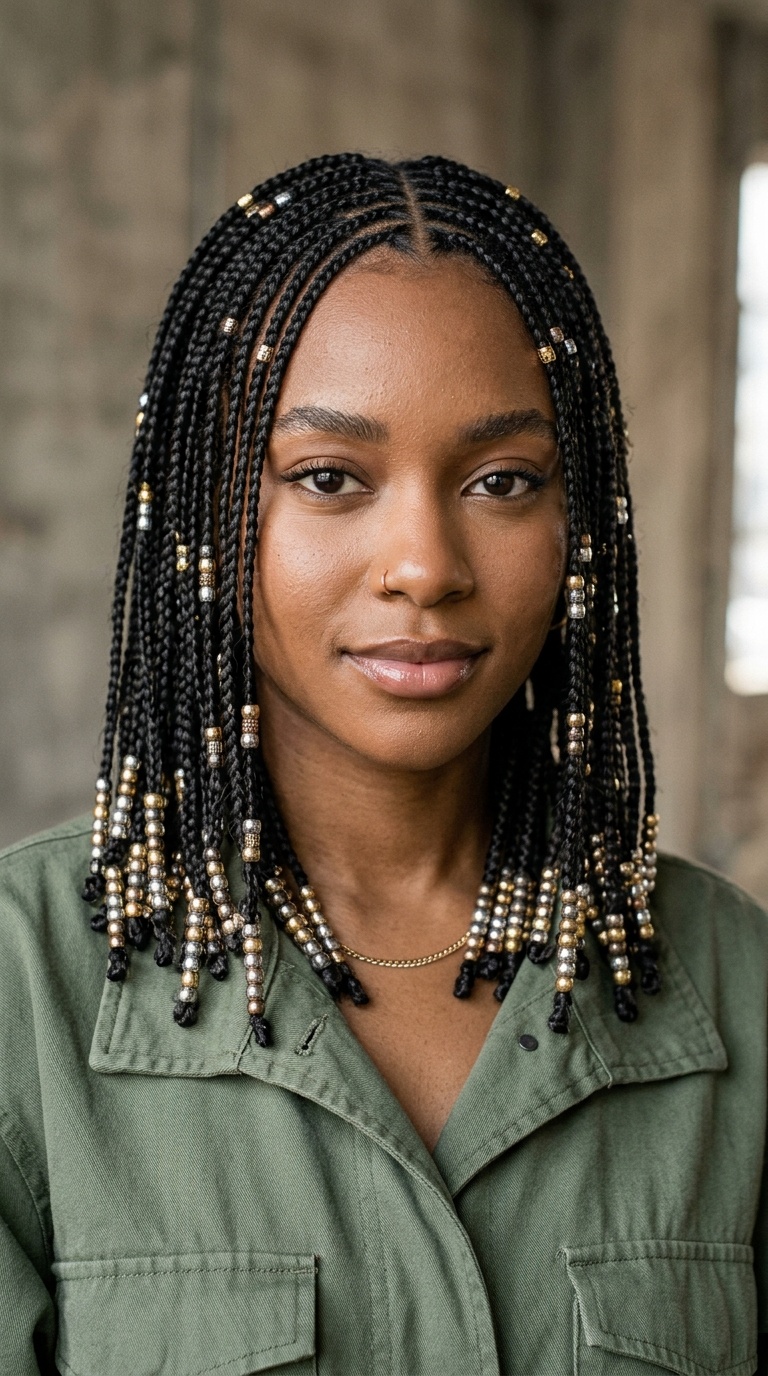 Micro-Braids with Metallic Beads