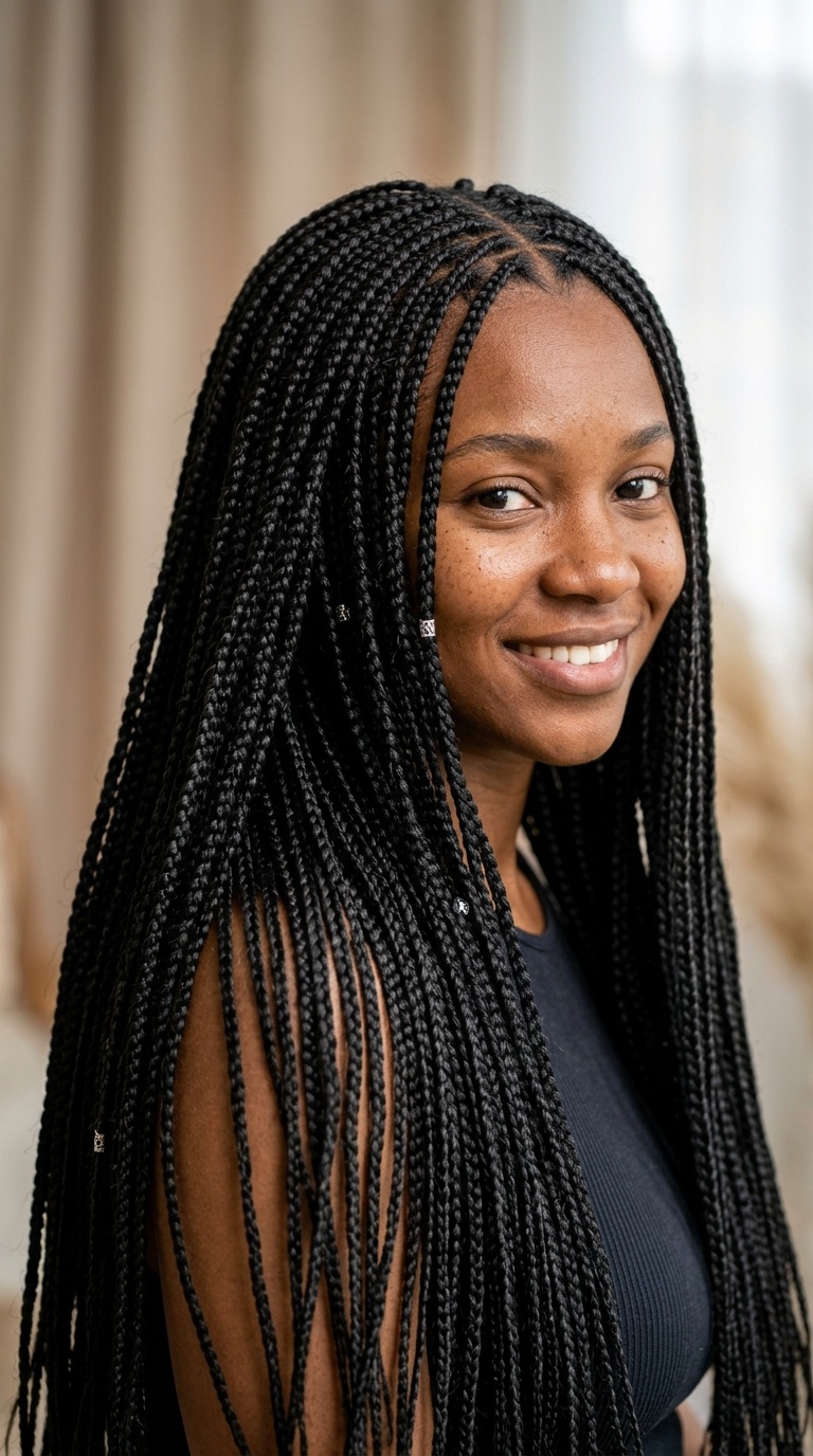 Micro-Braids with Waist-Length Extensions