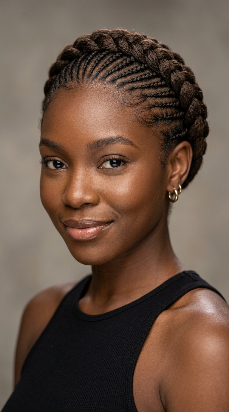 Micro-Cornrow Crown