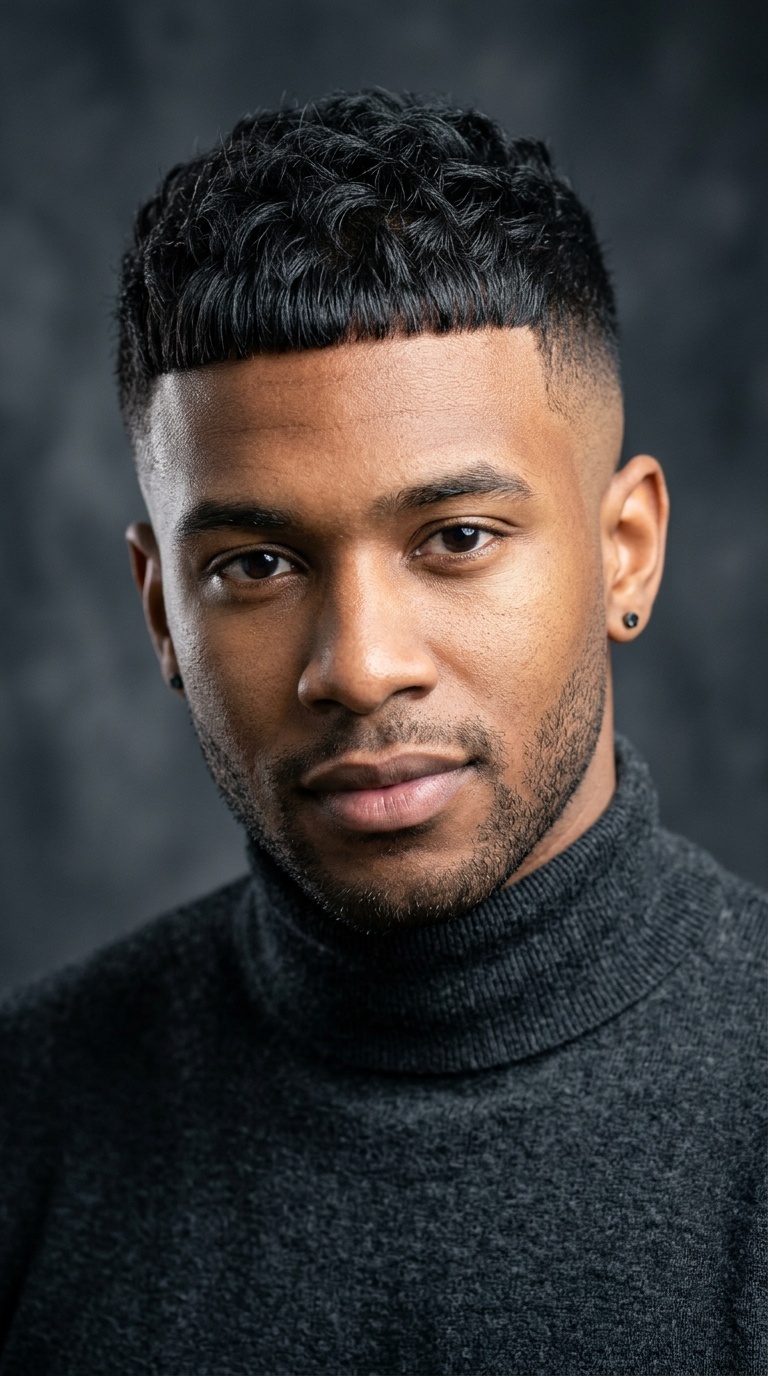 Micro Fringe Crop with Bald Fade