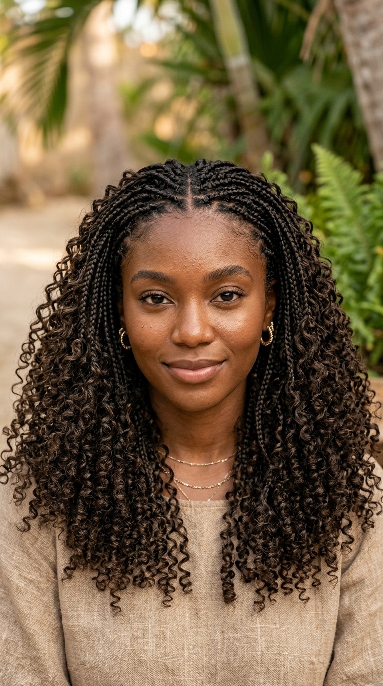Micro-Knotless with Intense Curls