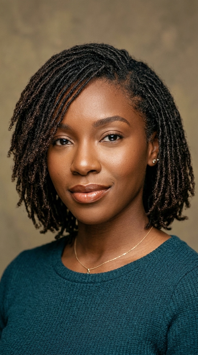 Micro-Locs Chin-Length Bob