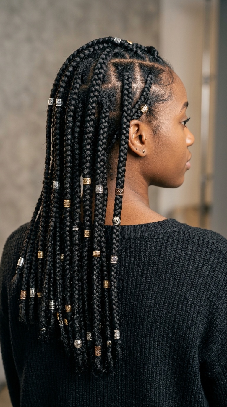 Mid-Back with Metallic Beads