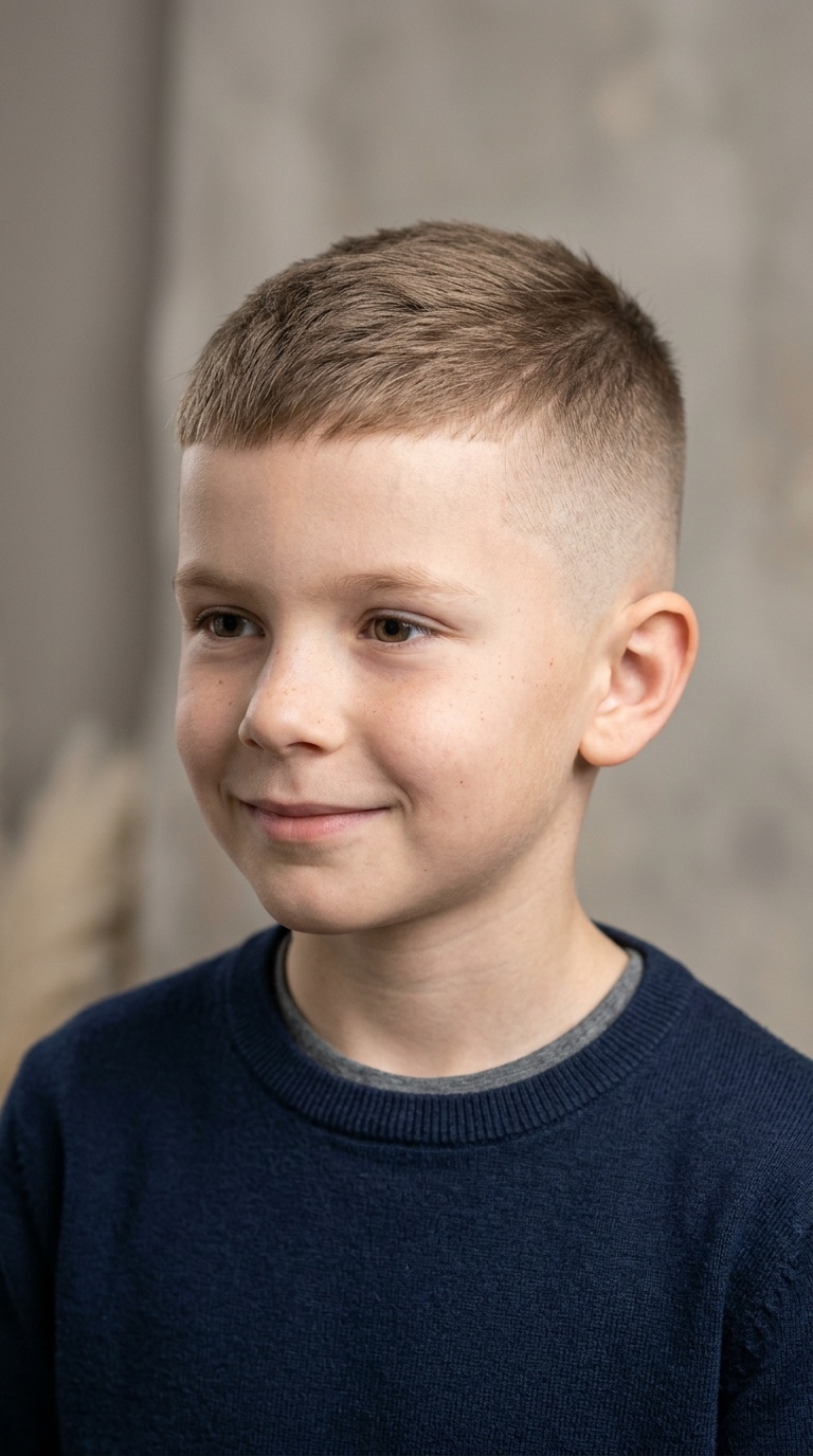 Mid-Fade Crop for Fine Hair