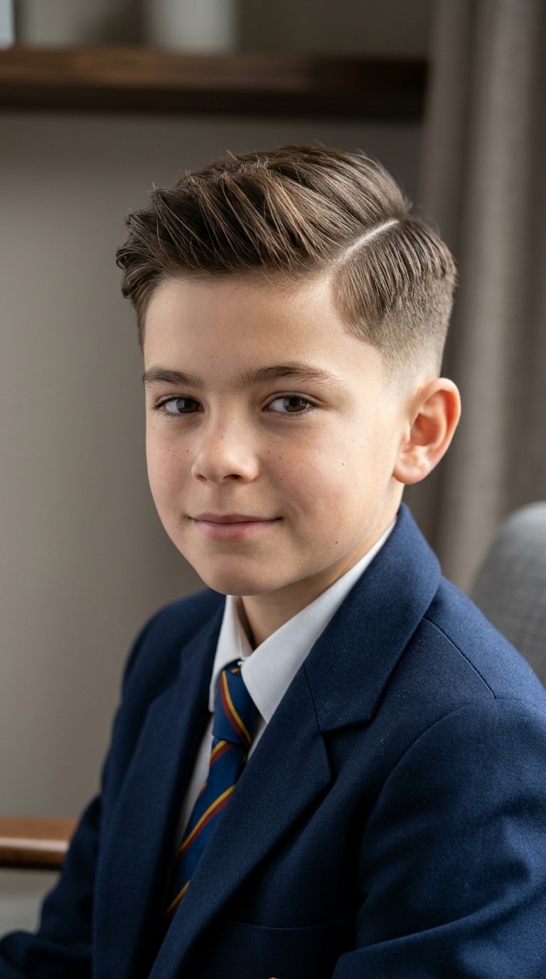 Mid-Fade Side Part with Volume