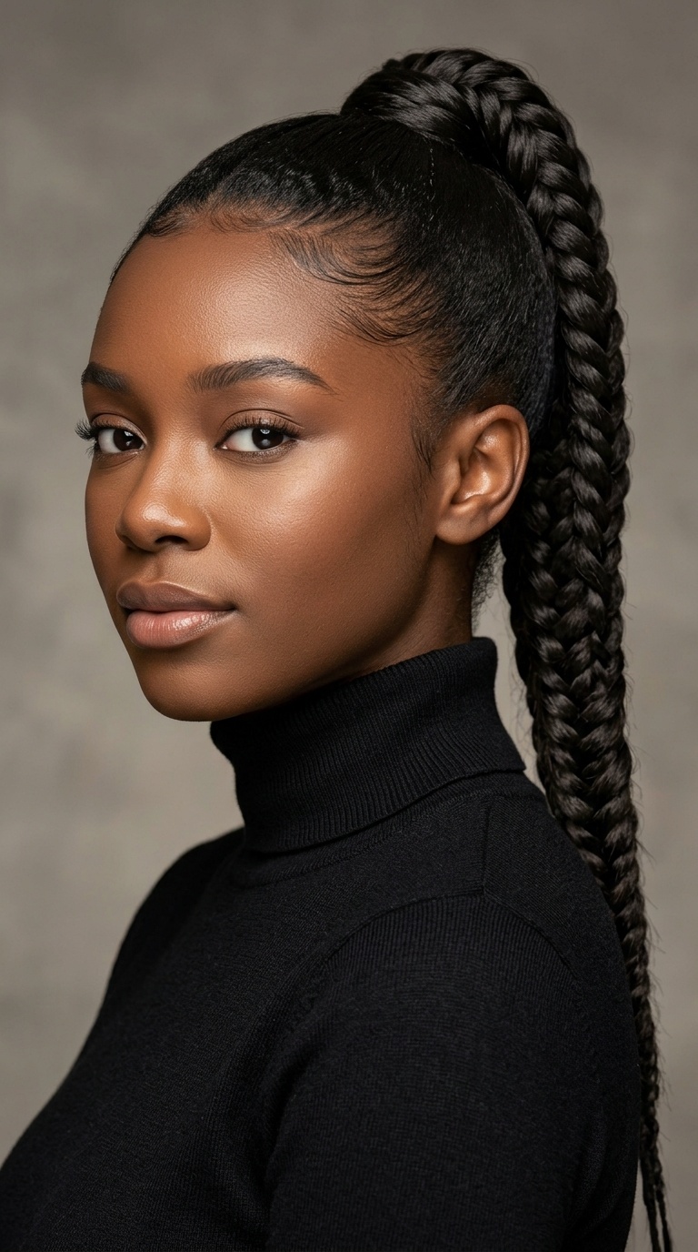 Mid-Height Fishtail Braid Ponytail