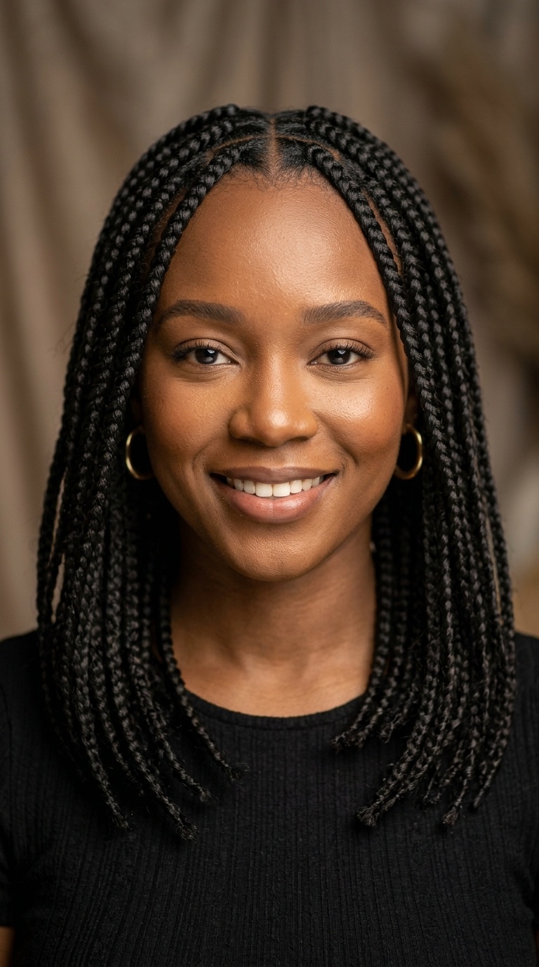 Mid-Length Knotless Box Braids
