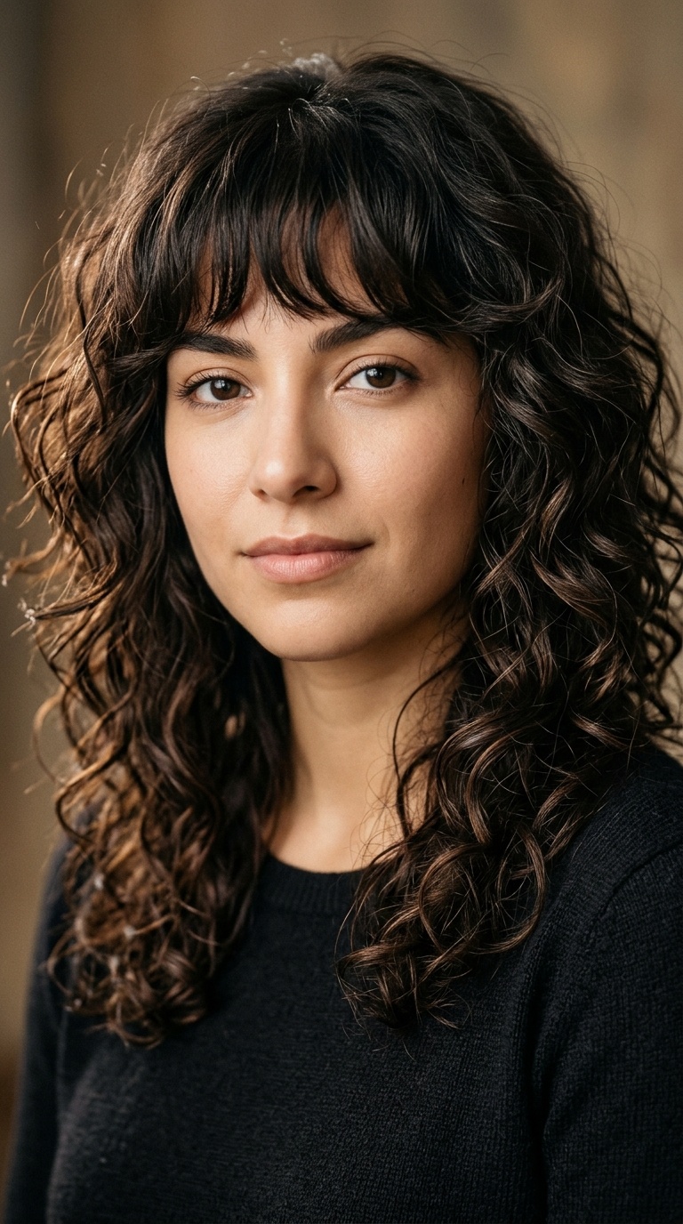 Mid-Length Shag with Bangs