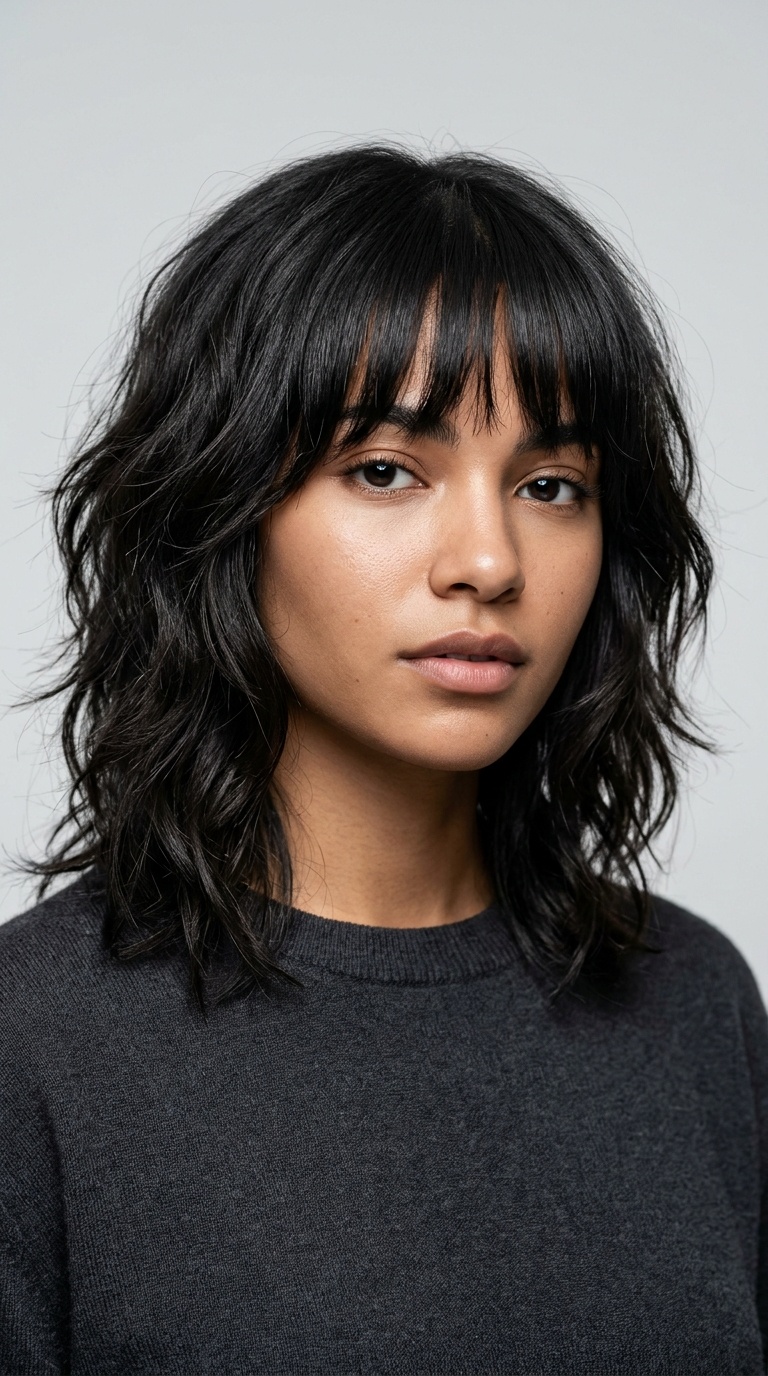 Mid-Length Shag with Symmetrical Fringe