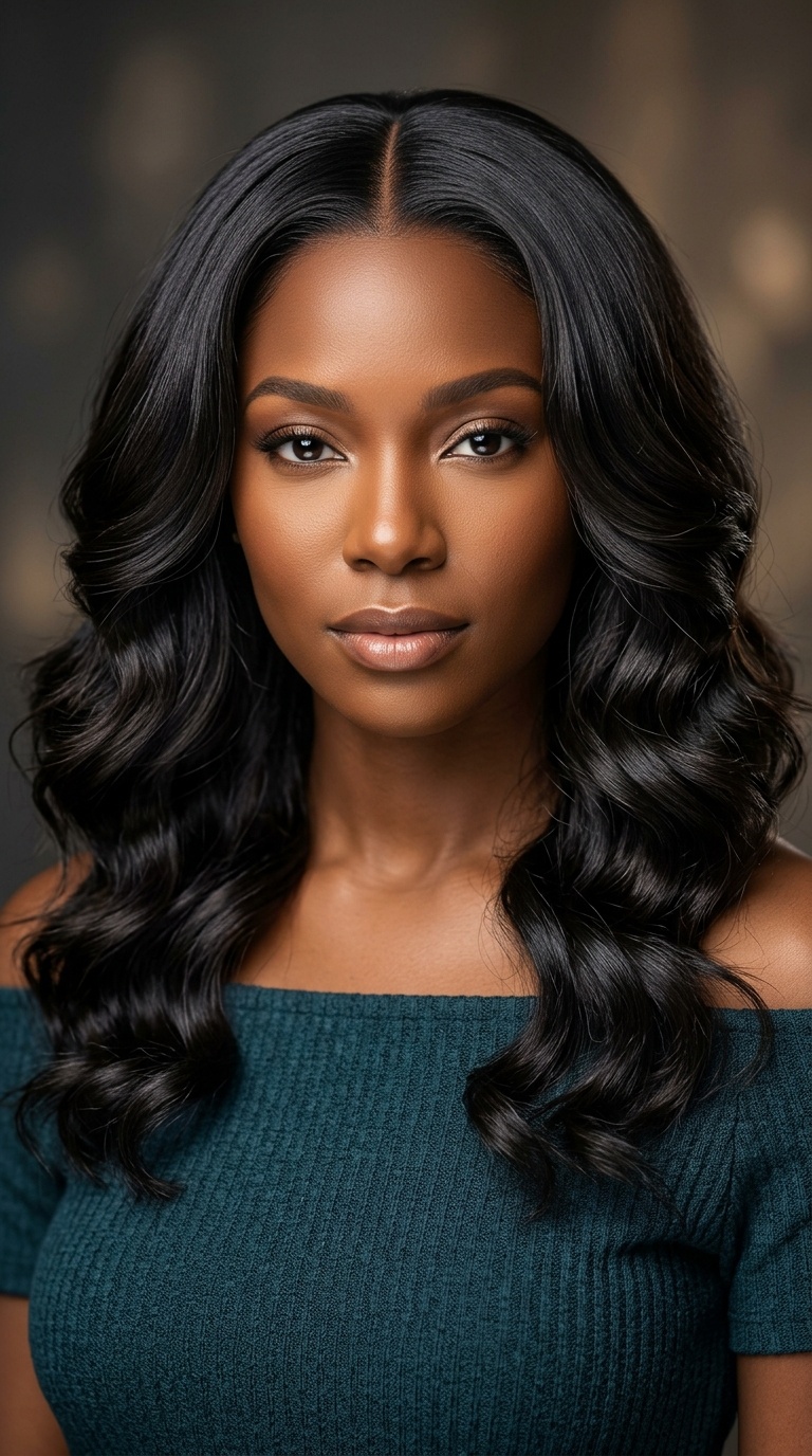 Middle Part Glamour Waves