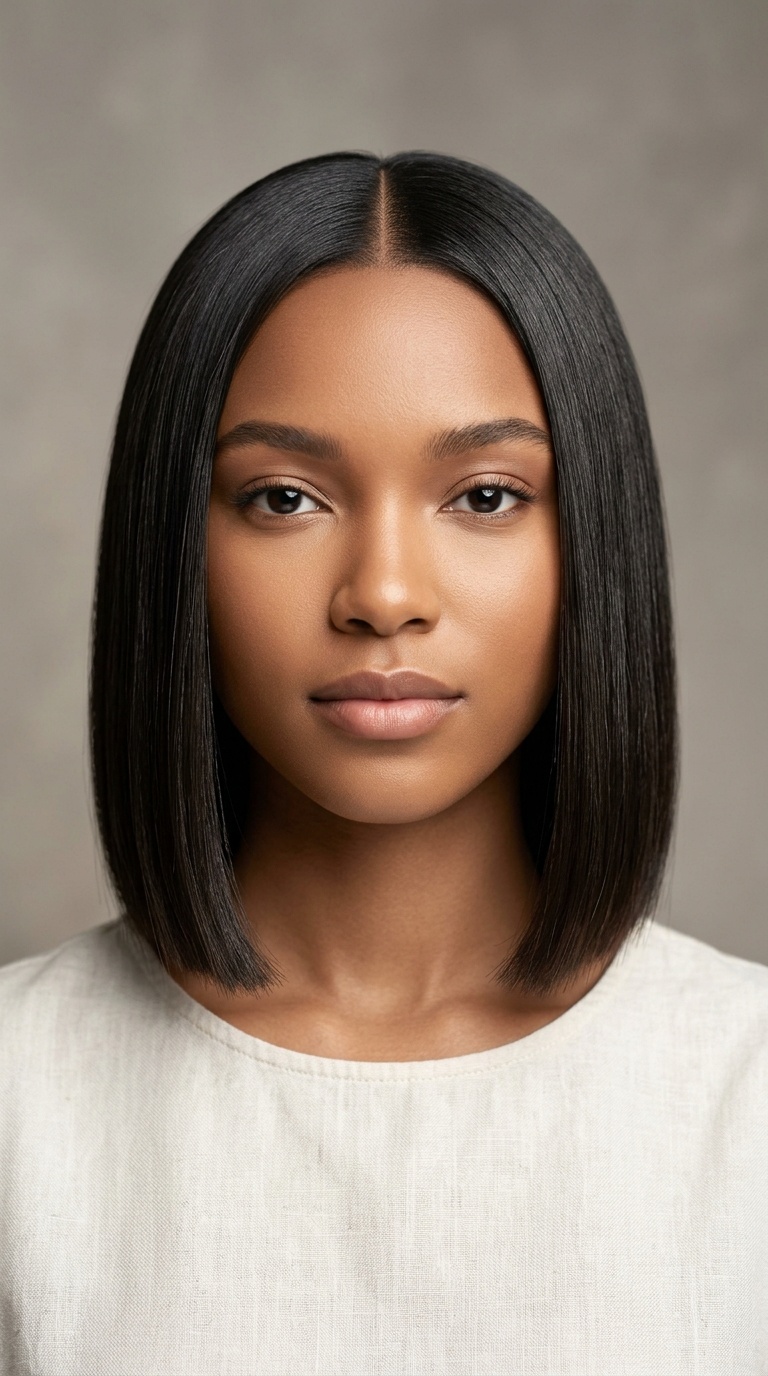 Middle Part Sleek Bob