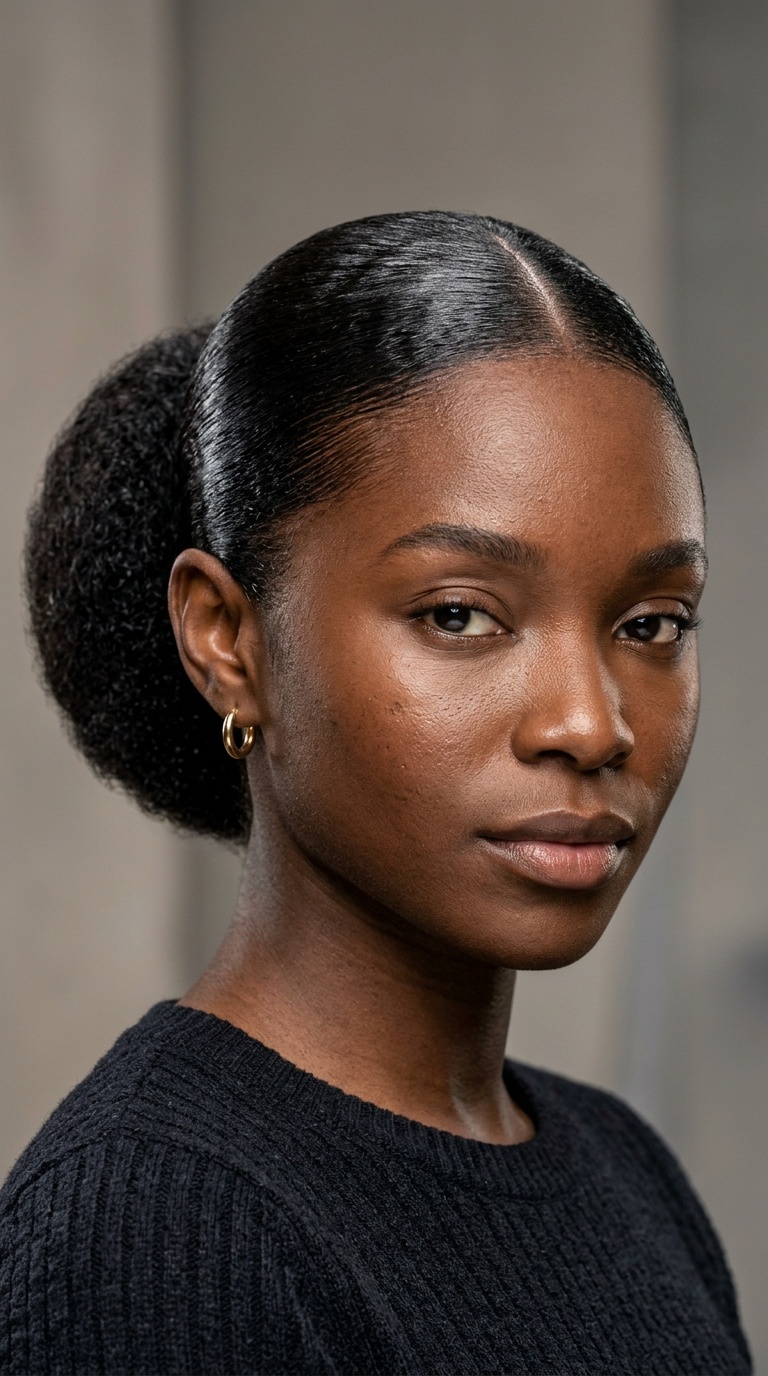 Middle Part Slick Back Ponytail