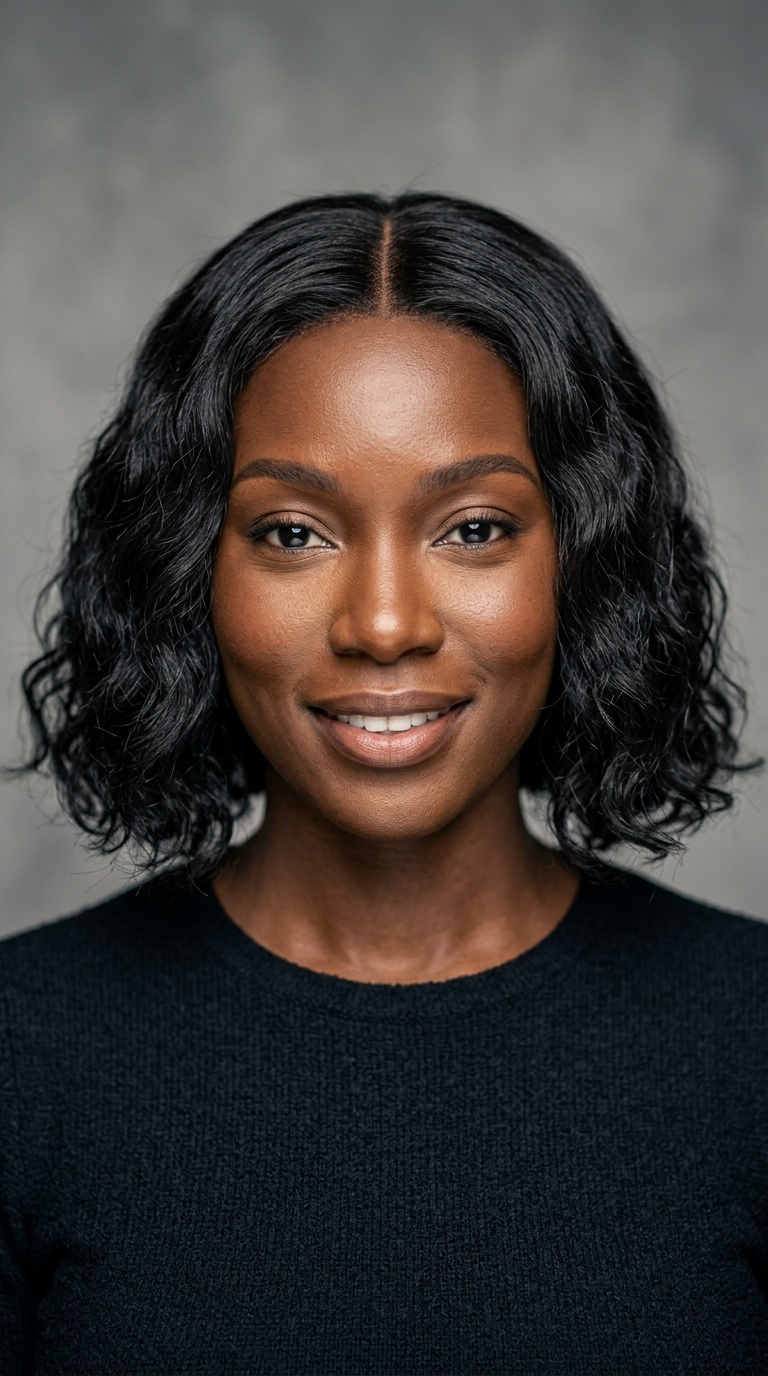 Middle-Part Wavy Bob
