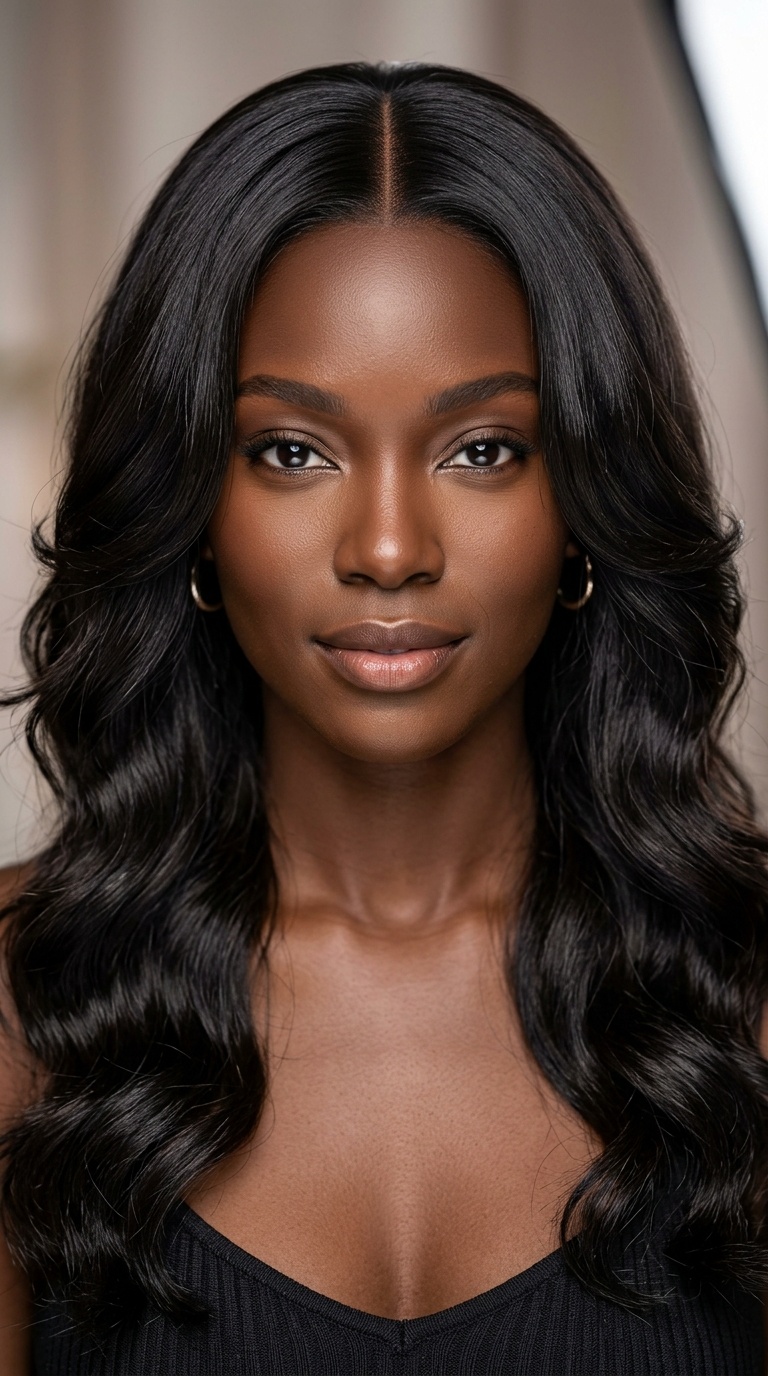 Middle Part with Face-Framing Layers