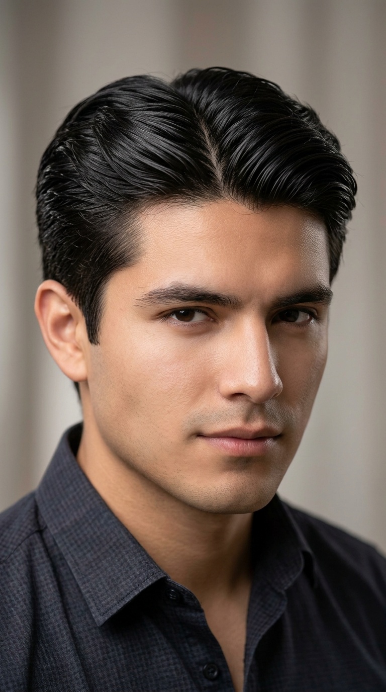 Middle-Parted Sleek Look