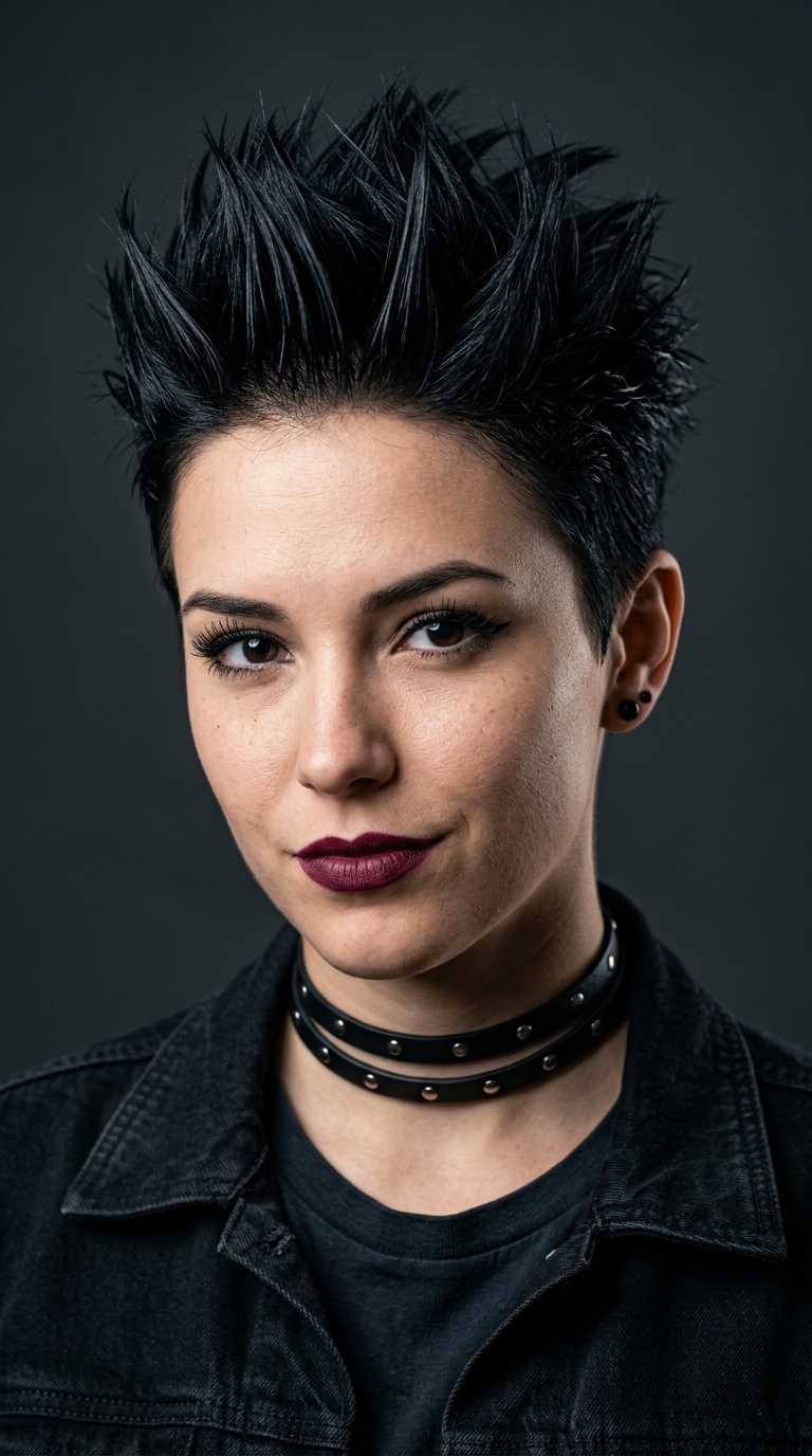 Midnight Black Punk Spikes