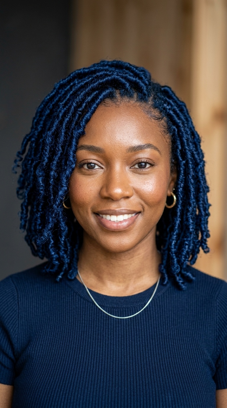 Midnight Blue Textured Locs