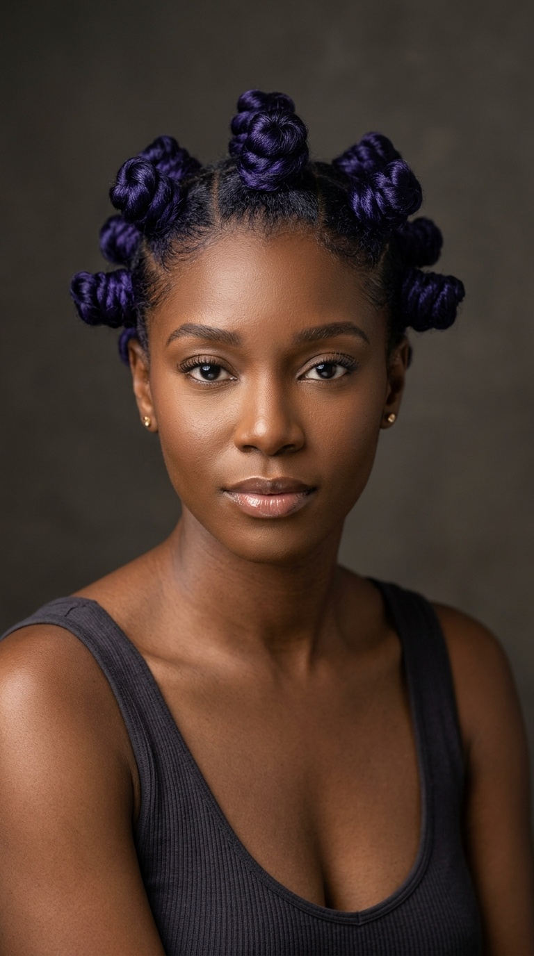 Midnight Purple Bantu Knots