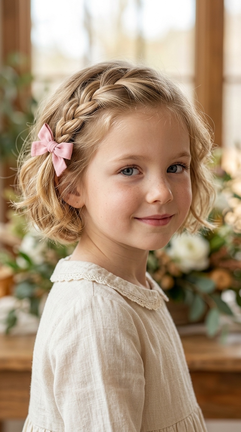 Mini Side Braid with Bow