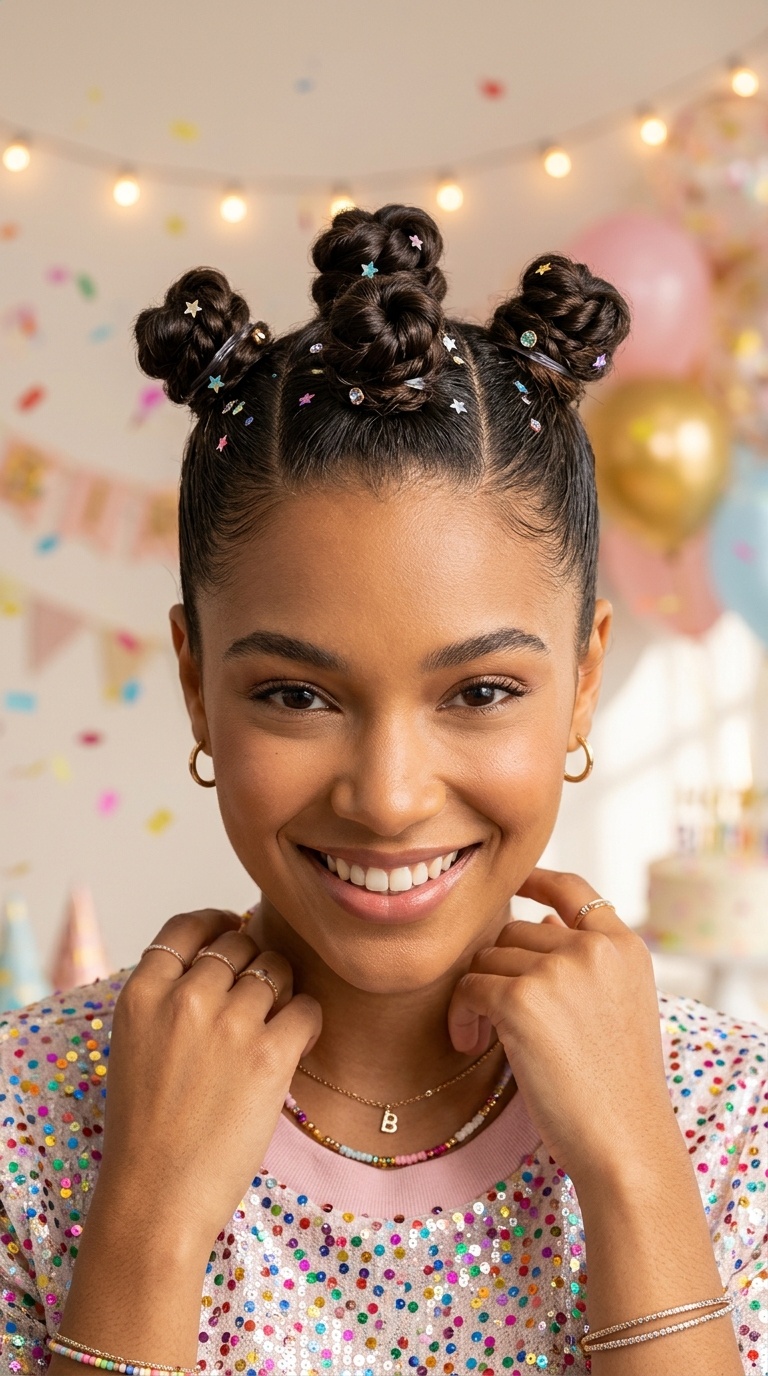 Mini Space Bun Mohawks