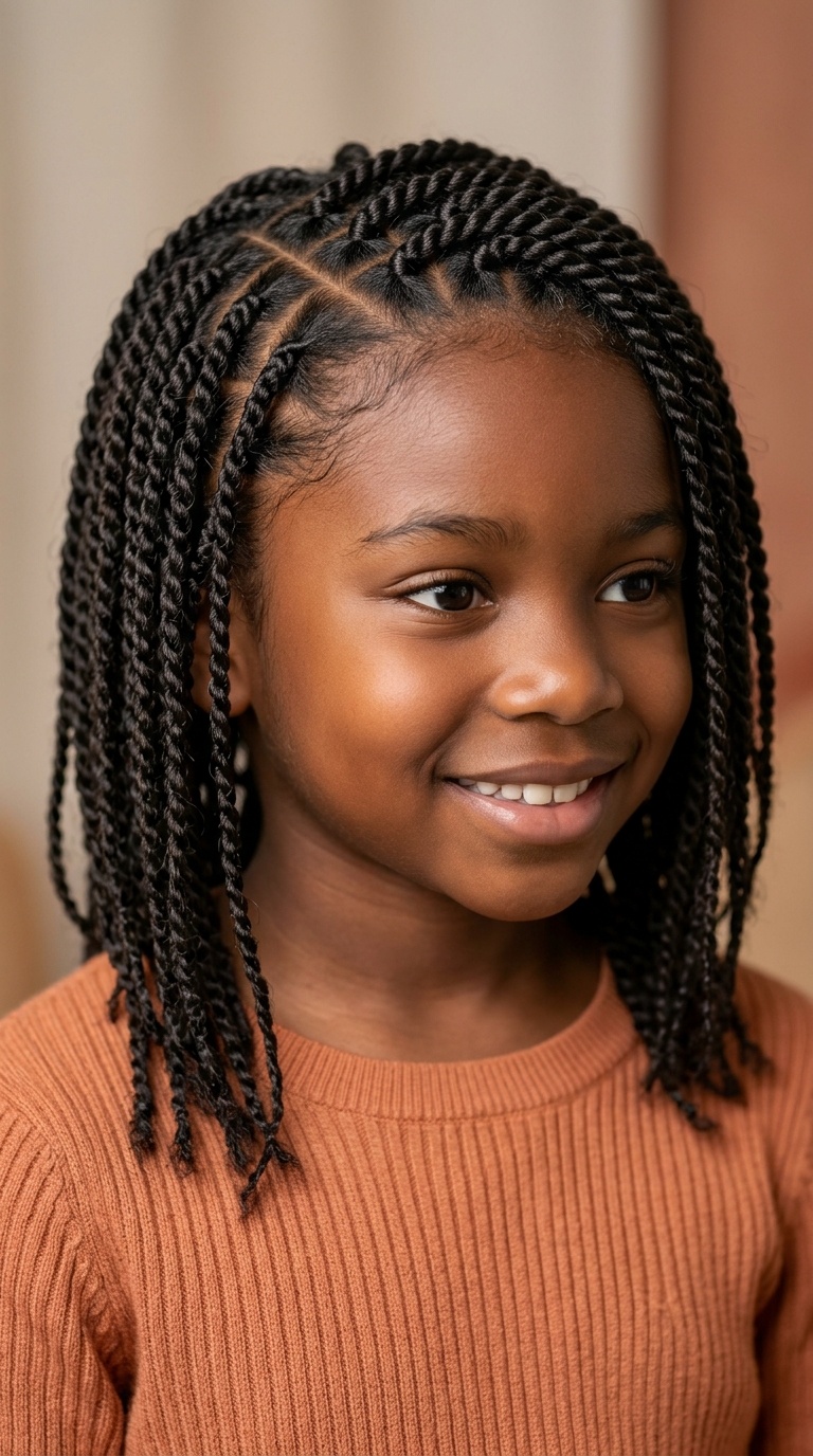 Mini Twists with a Side Part