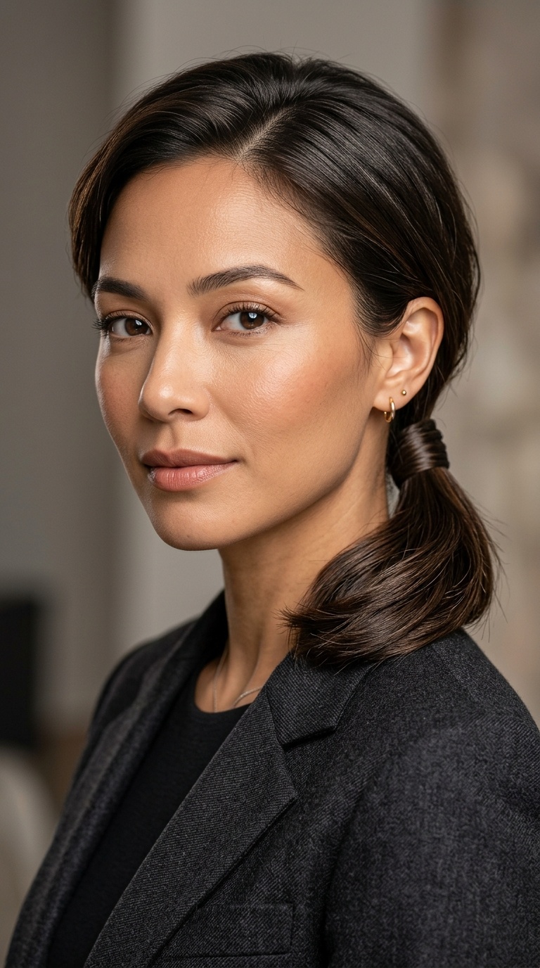 Minimalist Low Ponytail with Wrap