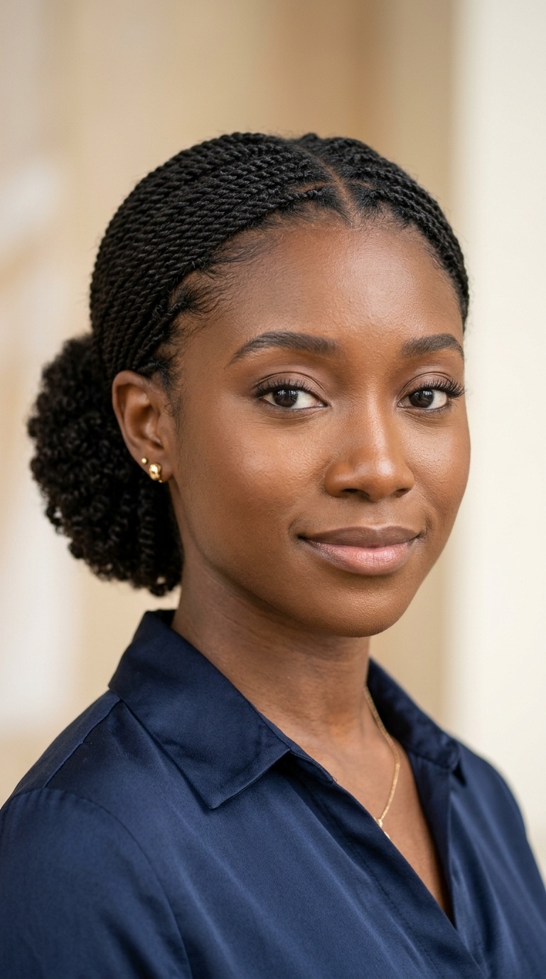 Minimalist Micro Flat Twists with a Low Puff