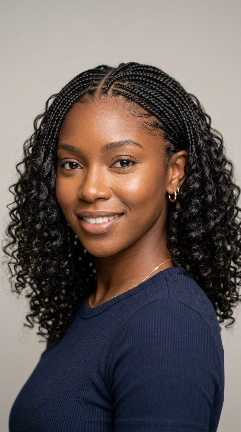 Minimalist Mini Braids with Soft Curls
